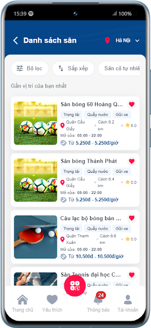 HiSport - Đặt sân thể thao Screenshot 3