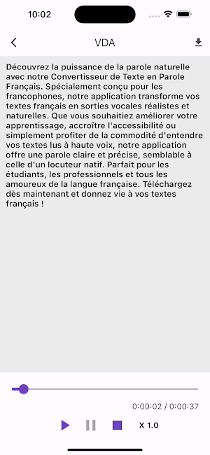 Convertir du texte en parole Screenshot 1