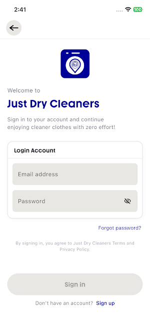 Just Drycleans Screenshot 1
