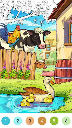 Farm Color by number game Screenshot 1