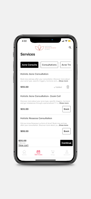 Natural Skincare & Acne Clinic Screenshot 1