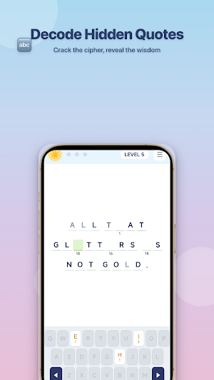 Cryptogram Puzzle: Word Decode Screenshot 0