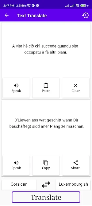 Corsican Luxembourgish Trans Screenshot 1