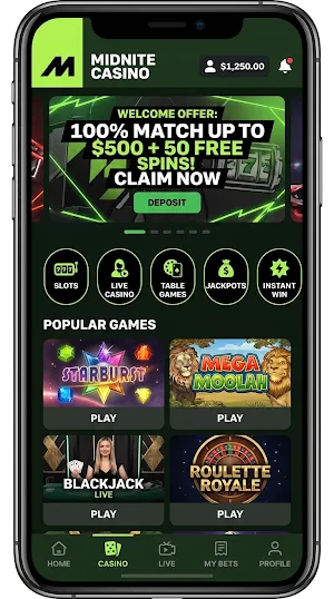 Midnite Casino Screenshot 3