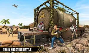 US Army Train Gunship Attack : Train Driving Games Screenshot 2