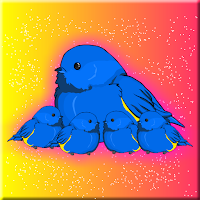 BlueBirdFamilyEscapeFromCage