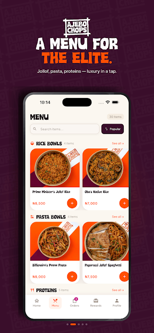 Ajebo Chops - Food Delivery Screenshot 1