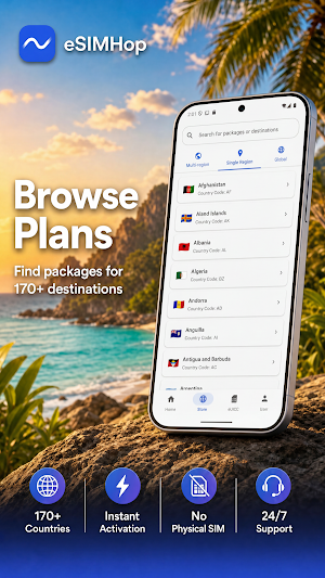 eSIMHop - Travel eSIM Roaming Screenshot 1