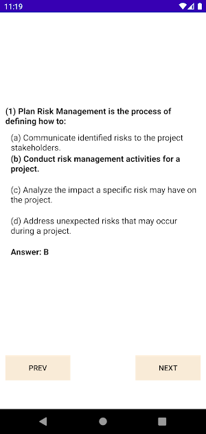 PMP Exam Practice Questions Screenshot 3