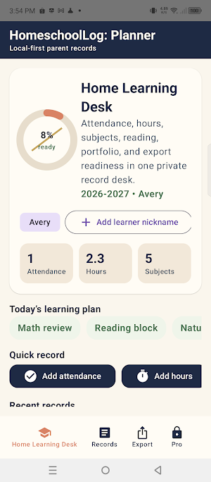 HomeschoolLog: Planner Screenshot 3