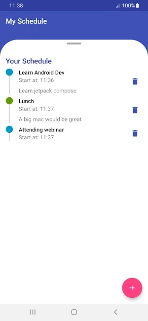 Schedules Screenshot 2