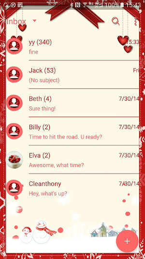 Christmas card skin (Next SMS) Screenshot 1