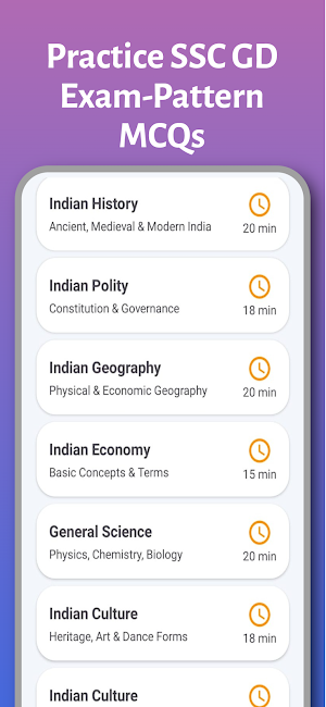 SSC GD GK Prep 2026 – Quiz App screenshot 3