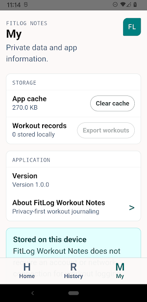 FitLog Workout Notes Screenshot 2