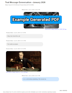 TextExhibit: Text Message PDFs Screenshot 1