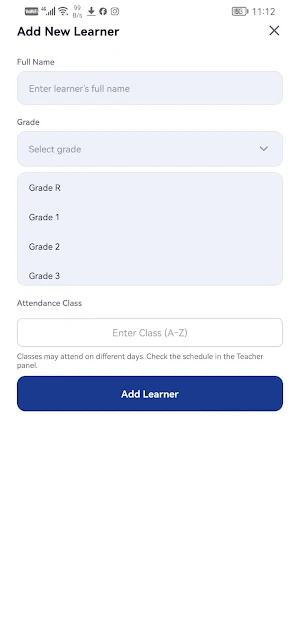 Attendance Register Screenshot 1