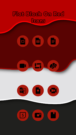 Black On Red Flat Icons Screenshot 1