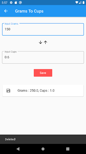 Grams To Cups Converter Screenshot 3