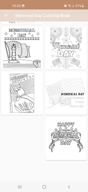 Memorial Day Coloring Book Screenshot 1
