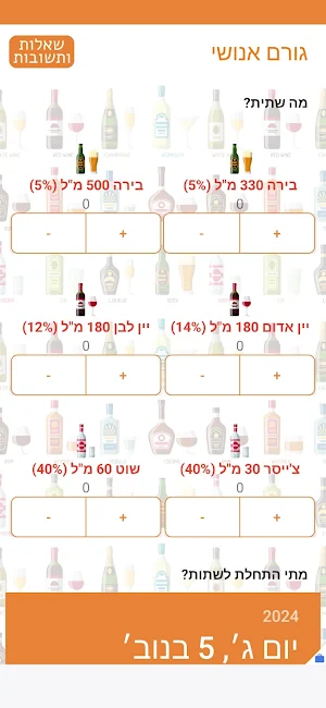 גורם אנושי מחשבון אלכוהול Screenshot 0
