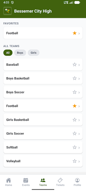Bessemer City High Athletics Screenshot 3