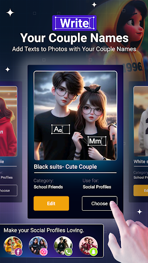 Couple Text on Photo Editor BG Screenshot 0