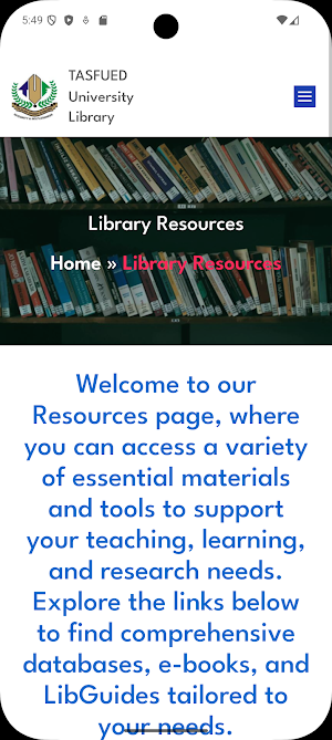 TASFUED University Library Screenshot 1