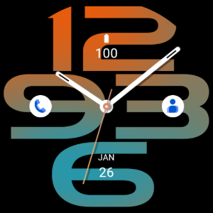 Strong Blue Orange Watch Face Screenshot 3