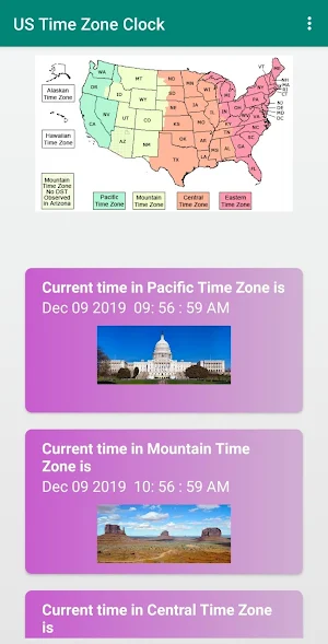 US Time Zone Clock Screenshot 3