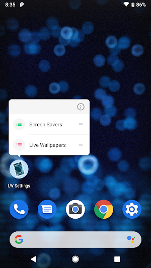 Live Wallpaper Settings Shortcut Screenshot 1