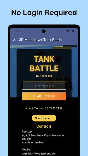 3D Multiplayer Tank Battle Screenshot 1