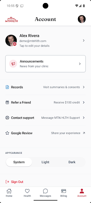 MTN HLTH Screenshot 1