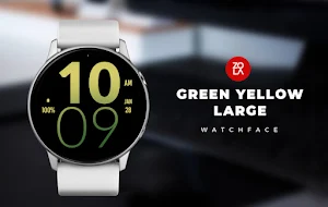 Green Yellow Large Watch Face Screenshot 0
