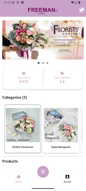 Freeman Florist Privilege Card Screenshot 1