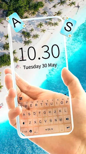 Tropical Transparent Keyboard Background Screenshot 1