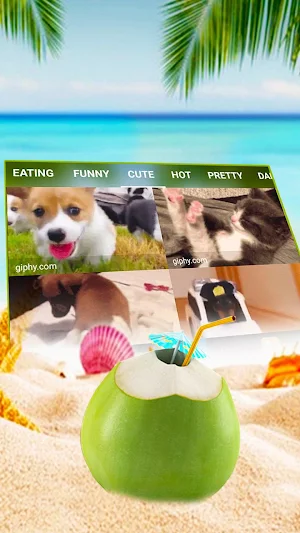 Summer Beach Coconut Keyboard Theme Screenshot 3