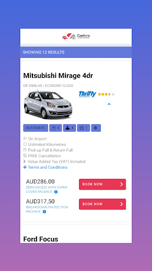 Car Hire: Cheap Car Rental Screenshot 2