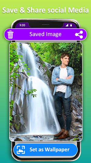 Photo Editor Frames: Water fall Background Screenshot 3
