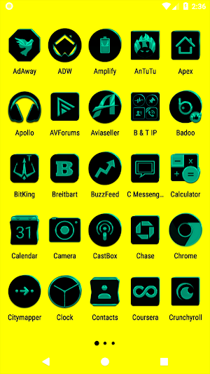 Black and Teal Icon Pack Screenshot 1