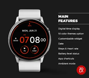 Digital Black Watch Face Screenshot 1