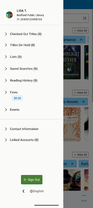 Bedford Public Library Screenshot 2