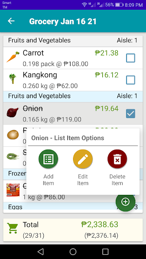 Grocery Shopping List - PagesL Screenshot 1