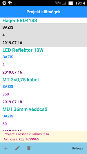 Projekt Költség Nyilvántartó - SQL Screenshot 3