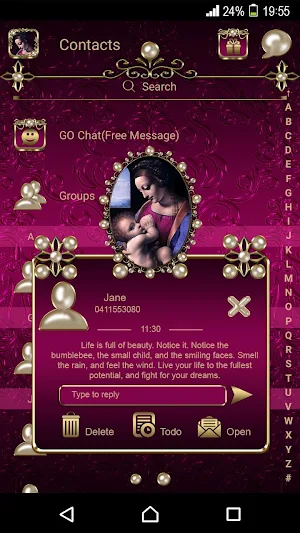 Virgin Mary Purple Go SMS theme Screenshot 2