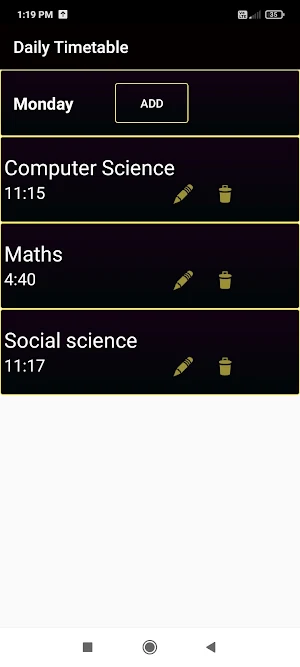 Daily Timetable Screenshot 1