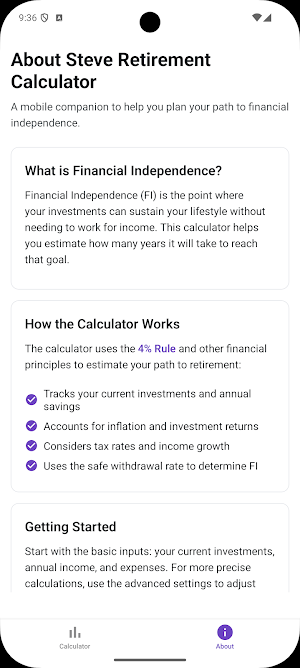 Steve Retirement Calculator Screenshot 2
