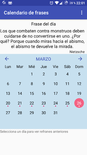 Calendario de frases Screenshot 0