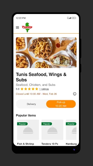 Tunis Seafood, Wings & Subs Screenshot 1