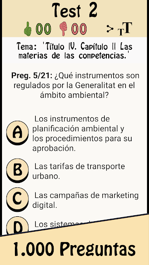 TestOpos Estatuto de Cataluña Screenshot 2