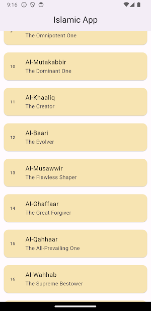 Allah 99 Names (Esmaul-Husna) Screenshot 1